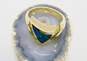 14K Yellow Gold Blue Opal & Diamond Accent Ring 10.5g image number 1