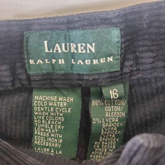 Ralph Lauren Women Blue Corduroy Pants Sz 16 image number 2