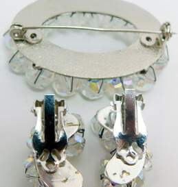 Vintage Aurora Borealis Necklace Bracelet Statement Brooch & Clip On Earrings 87.9g alternative image