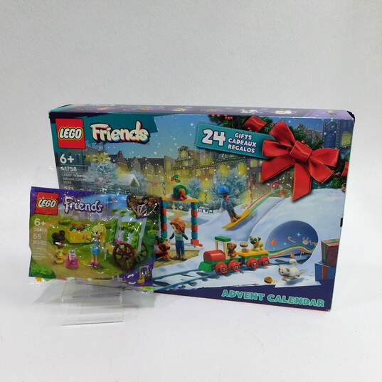 LEGO Friends Sealed 41758 Advent Calendar 2023 & 30413 Flower Cart image number 1