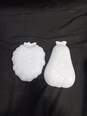 White Milk Glass Pear & Grape Shaped Trays image number 2