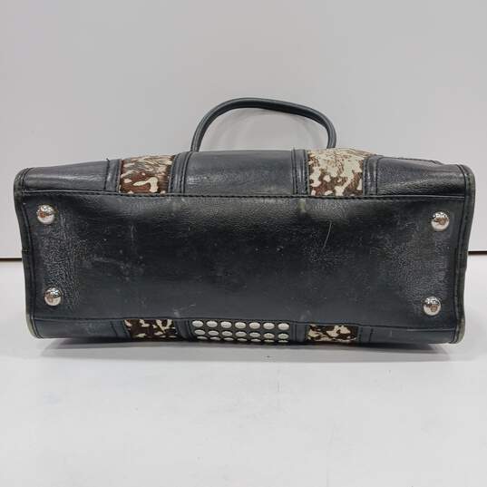 Michael Kors Animal Print Brown Studded Leather Handbag image number 3