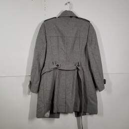 Womens Collared Long Sleeve Belted Single Breasted Trench Coat Size Small alternative image