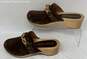 Tory Burch Womens Brown Leather Round Toe Slip-On Clog Sandals Size 7.5M image number 2