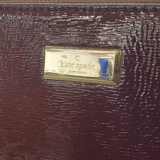 Kate Spade Lise Bixby Place Burgundy Patent Leather Satchel Handbag image number 2