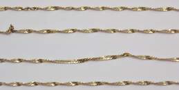 14K Yellow Gold Twisted Herringbone Chain Necklace for Repair 1.7g