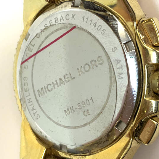 Designer Michael Kors MK-5901 Chronograph Dial Rhinestone Analog Wristwatch image number 4