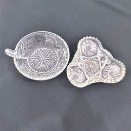 Set of Crystal Pinwheel Serving Condiment Bowls
