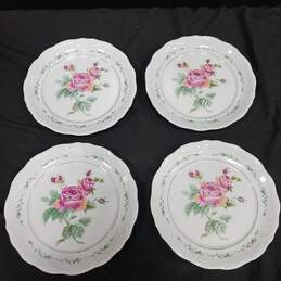 Set of 4 Gibson Housewares Victorian Rose Dinner Plates