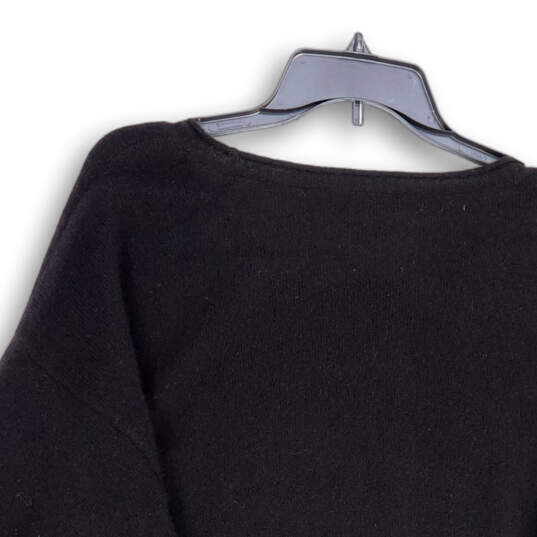 Women's Black Long Sleeve Round Neck Tight Knit Pullover Sweater Size 2X image number 4