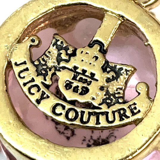 Designer Juicy Couture Gold-Tone Pink Rhinestone Lucky Dangle Charm image number 5