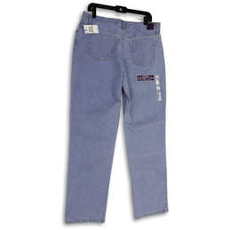 NWT Womens Blue Striped Amanda Classic Fit Mid Rise Tapered Leg Jeans Sz 12 alternative image