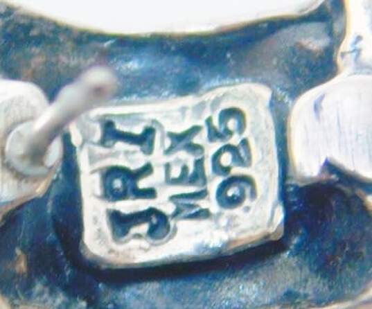 JRI Mexico & Artisan 925 Woven Granulated & Scrolled Dangles Post Earrings & Bar Brooch 21.7g image number 5