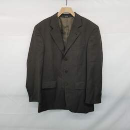 Men's Oscar De La Renta Brown Wool Cashmere Blend Suit Jacket Size 36R