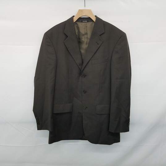 Men's Oscar De La Renta Brown Wool Cashmere Blend Suit Jacket Size 36R image number 1