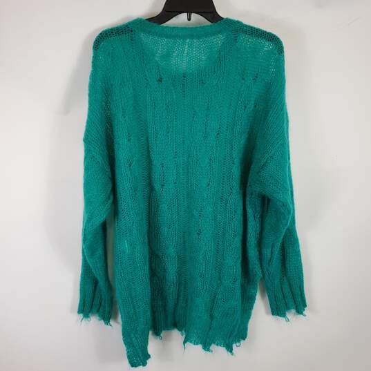 Anthropologie Women Green Knit Sweater SZ L NWT image number 3
