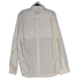 NWT Mens White Pinstripe Collared Long Sleeve Pocket Button-Up Shirt Sz XL alternative image