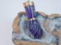 VNTG 14K Yellow Gold Carved Amethyst Hand Pendant 6.0g image number 1