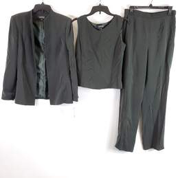 Kasper Women Olive Green 3 Piece Pant Suit Sz 8