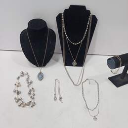 Silver & Light Classy Costume Jewelry Collection Assorted 6pc Lot