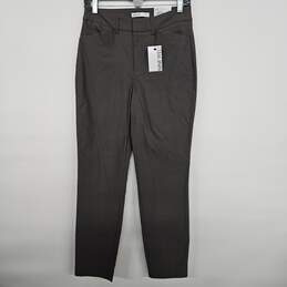 Grey Slim Ankle High Rise Tapered Dress Pants