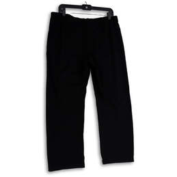 Womens Black Flat Front Straight Leg Pull-On Dress Pants Size Medium alternative image