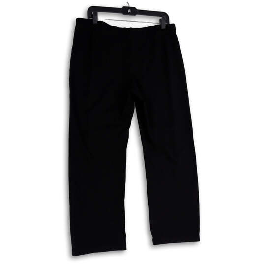 Womens Black Flat Front Straight Leg Pull-On Dress Pants Size Medium image number 2