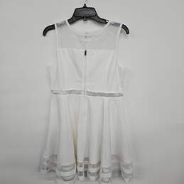 White Sleeveless Dress With Waist Bow alternative image