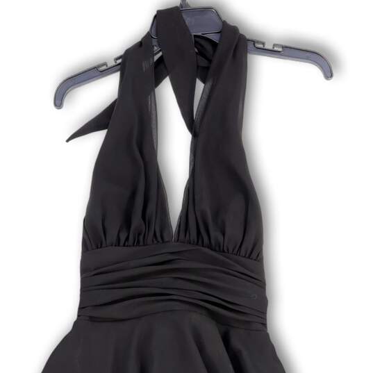 NWT Womens Black Halter Neck Sleeveless Back Zip Fit & Flare Dress Size 8 image number 3