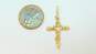 14K Yellow Gold Open Heart Cross Pendant Necklace 1.7g image number 6