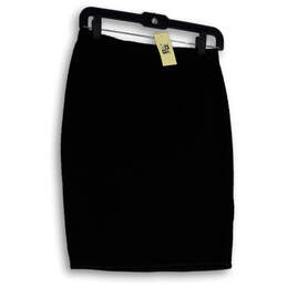 NWT Womens Black Elastic Waist Pull-On Straight & Pencil Skirt Size XS