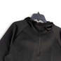 Mens Black Hooded Quarter-Zip Long Sleeve Pullover Sweatshirt Size Large image number 3