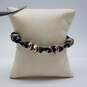 Dyadema Sterling Silver Fabric & Bead Bracelet 7 Inch 11.8g image number 1