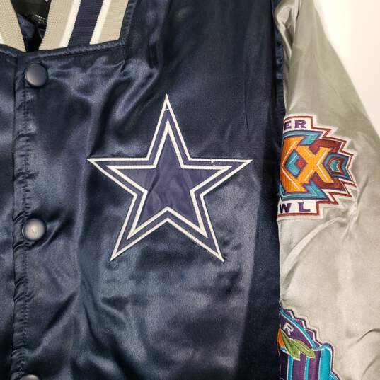 Mens Dallas Cowboys Football-NFL Long Sleeve Button Front Varsity Jacket Size S image number 3