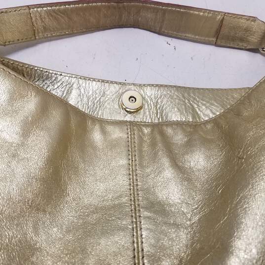 Dooney & Bourke Gold Leather Large Hobo Shoulder Tote Bag image number 7