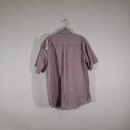 Mens Cotton Striped Regular Fit Short Sleeve Chest Pocket Button-Up Shirt Sz L alternative image