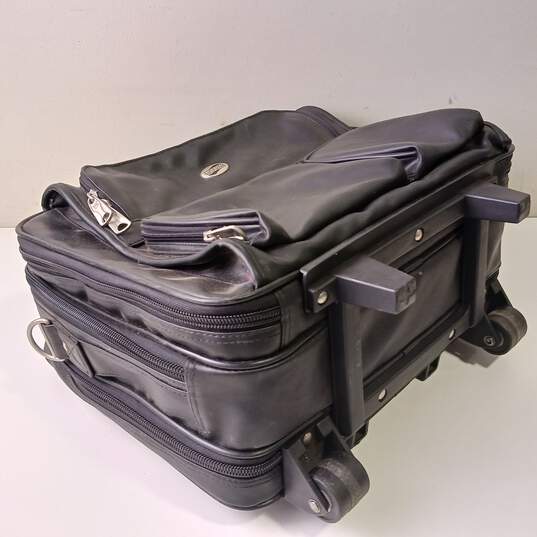 Black Leather Roll-Out Luggage Case image number 3