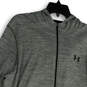 Mens Gray Space Dye Long Sleeve Pockets Full-Zip Activewear Hoodie Size L image number 3
