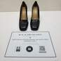 AUTHENTICATED Gucci Black Leather Square Toe Block Heels Size 6.5 image number 1