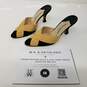 Manolo Blahnik Black & Gold Suede Heeled Mules Women's Size 8 image number 1