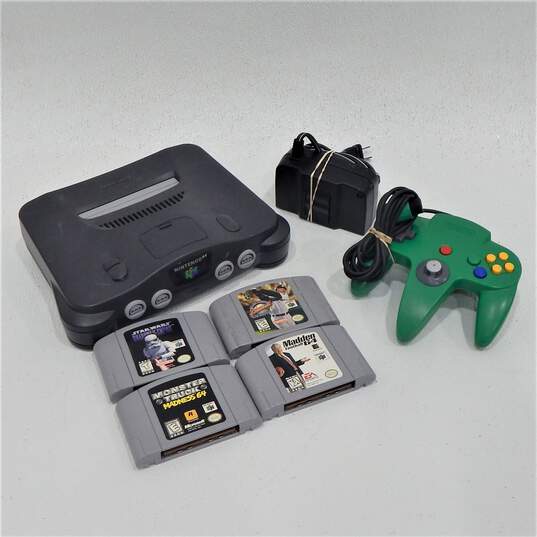 Nintendo 64 w/4 Games and One Controller image number 1