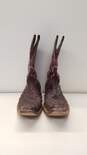 El Malcreado Burgundy Leather Ostrich Pointed Toe Western Boots Men's Size 10 E image number 6