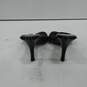 Charles Women's Black Leather Slip On Open Toe Stiletto Heel Slide Sandals Size 6 image number 4