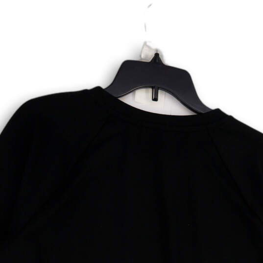 Womens Black Stretch Crew Neck Long Sleeve Pullover Sweatshirt Size Large image number 4