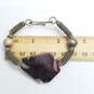 Sterling Silver Dark Purple Stone Tribal 5inch Hook-and-Eye Bracelet 27.9g image number 6
