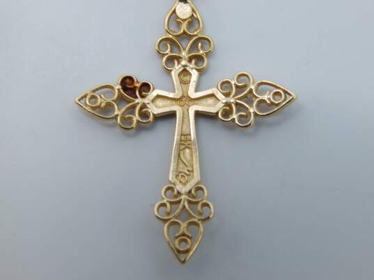 Michael Anthony Designer 14K Yellow Gold Scrolled Cross Pendant 1.0g image number 5
