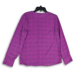 Banana Republic Womens Purple Round Neck Long Sleeve Pullover Blouse Top Size S alternative image