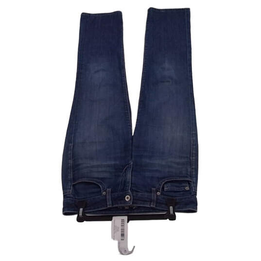 Womens Blue Pockets Low Rise Medium Wash Denim Straight Leg Jeans Size XS image number 4