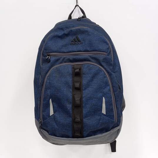 Navy Blue & Gray Adidas Backpack image number 1