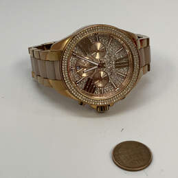Designer Michael Kors MK-6096 Gold-Tone Chronograph Dial Analog Wristwatch